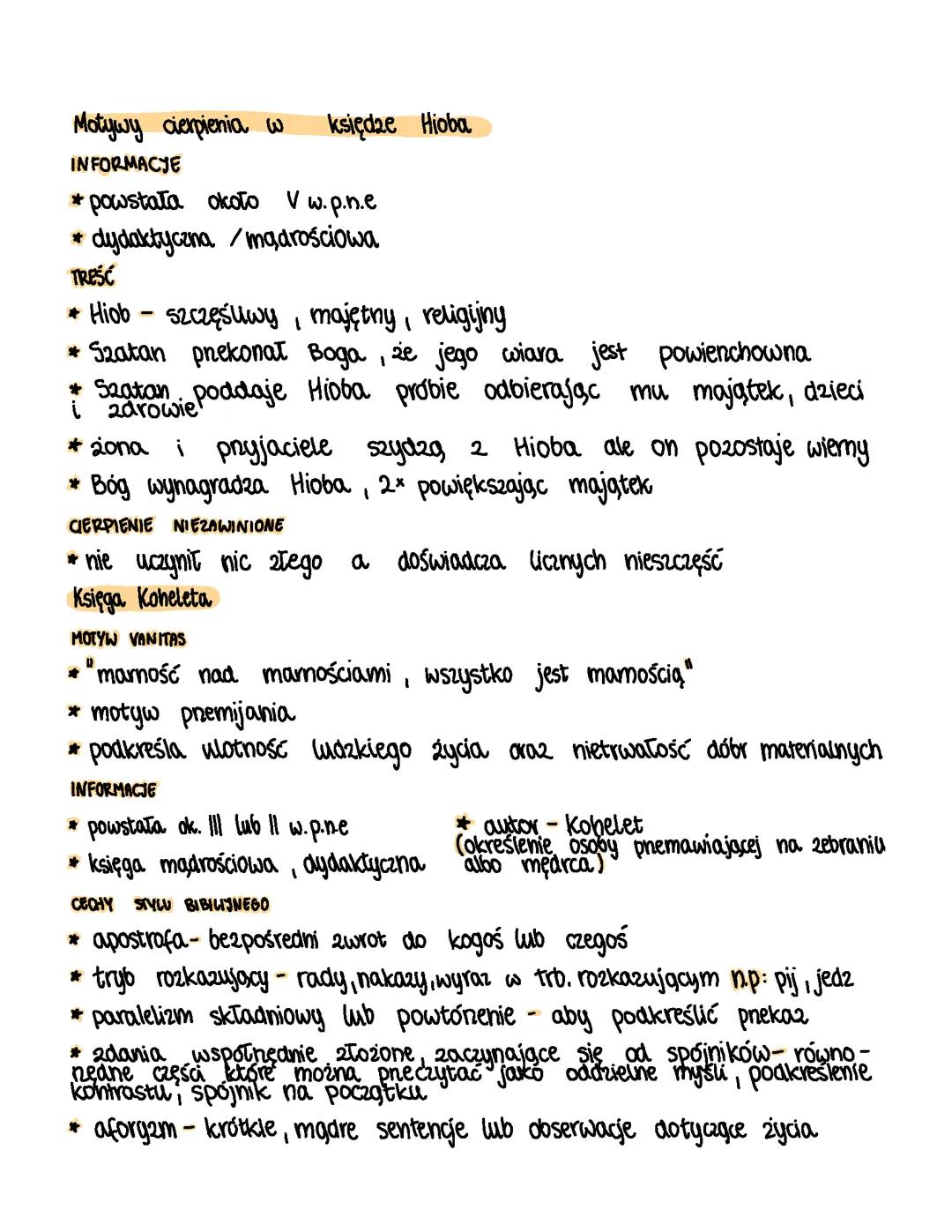 Księga: Hioba, Koheleta , Psalmów