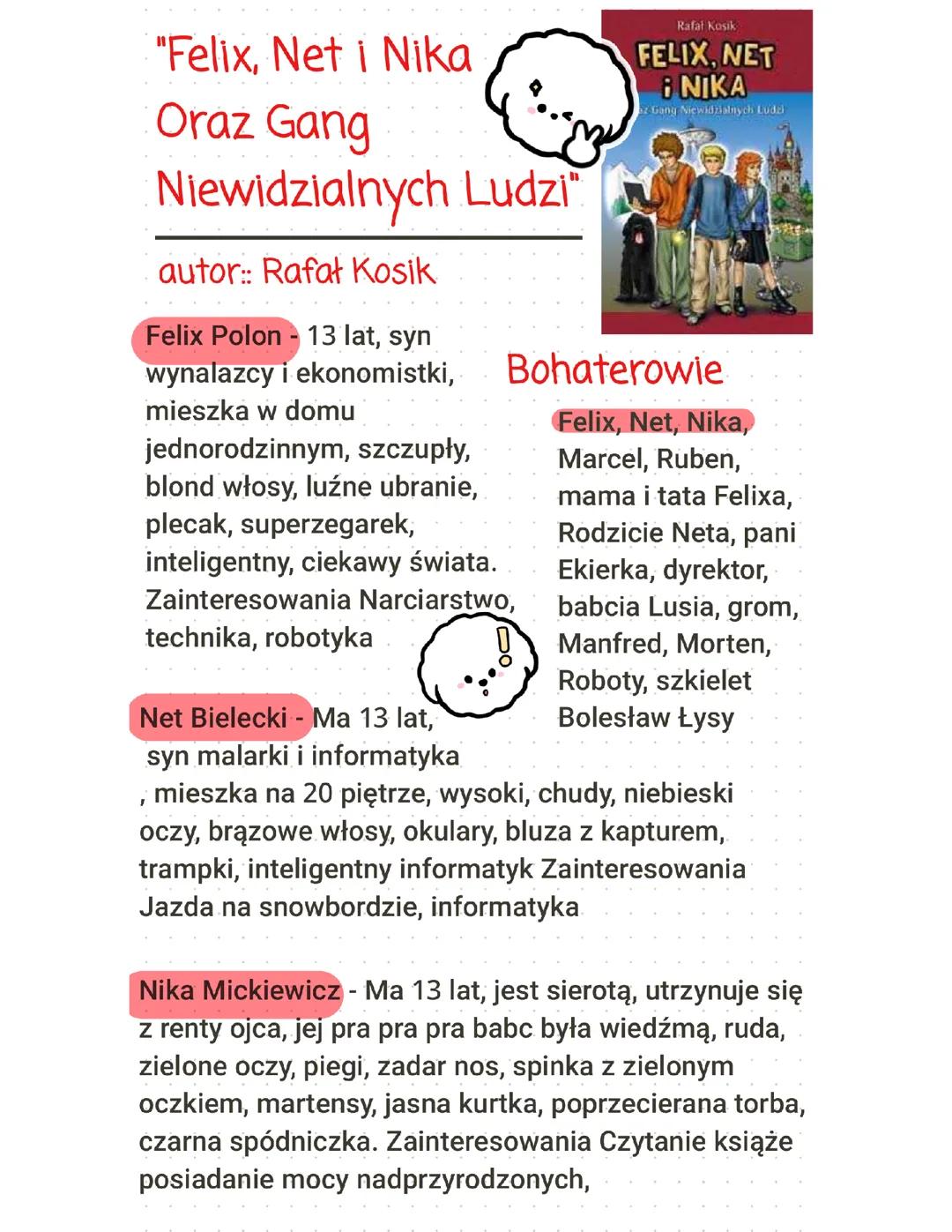 "Felix, Net i Nika oraz gang niewidzialnych ludzi" Bohaterowie