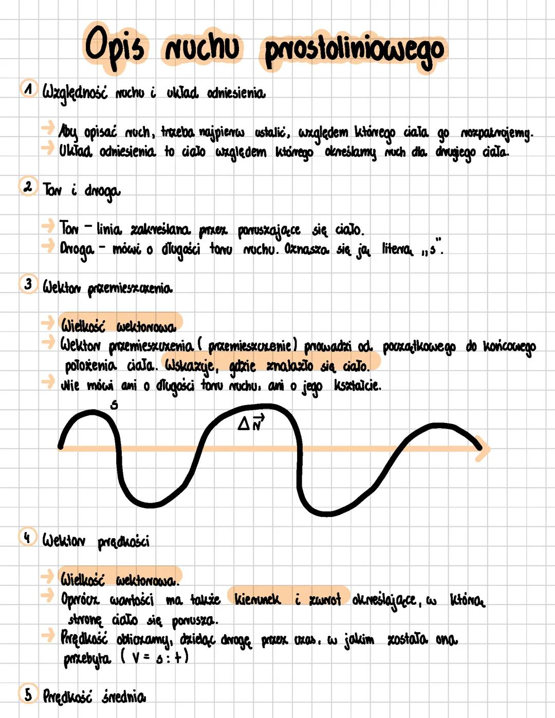 Opis ruchu prostoliniowego