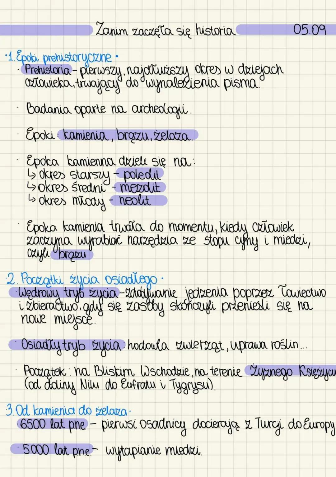 Zanim zaczęta się historia
•1. Epoki prehistoryczne.
Prehistoria-pierwszy najdłuższy okres w dziejach
człowieka, trwający do wynalezienia pi