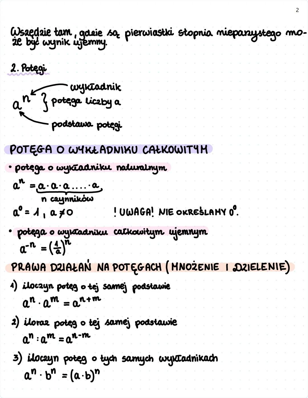 # Matematyka
prawa deiatan na potęgach i pierwiastkach
1. Pierwiastki
$\sqrt{x}$
Pierwiastkiem kwadratowym z liczby nieujemnej a jest liczb