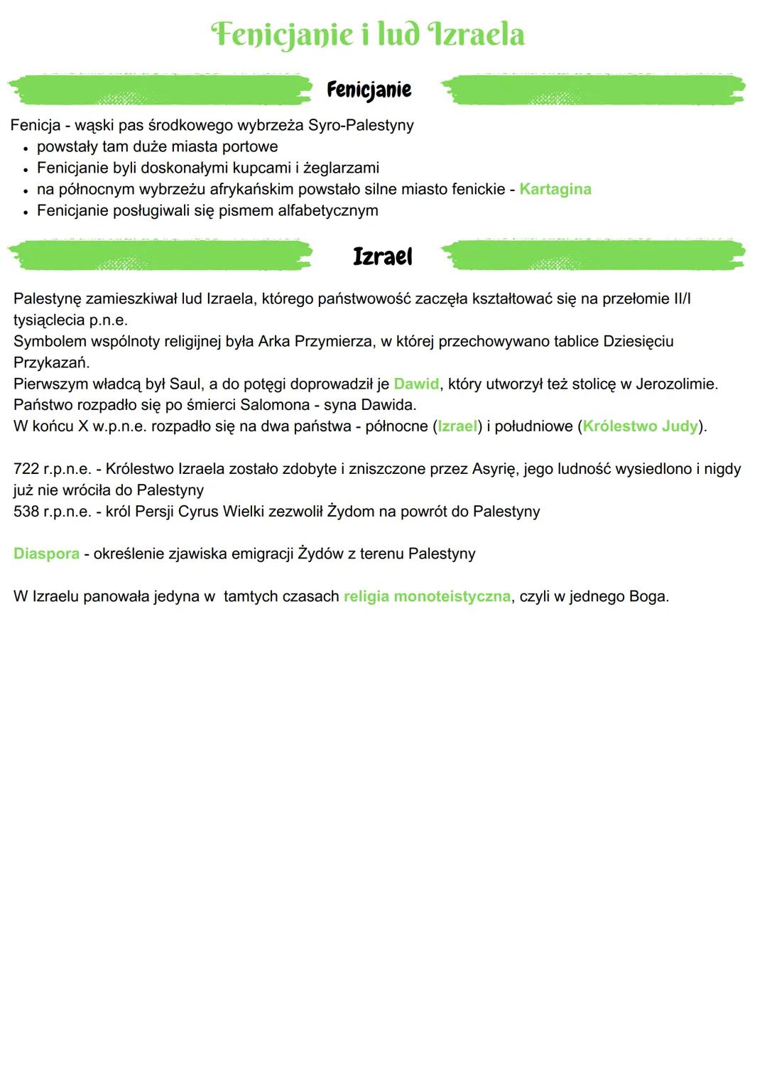 # Fenicjanie i lud Izraela
Fenicjanie
Fenicja - wąski pas środkowego wybrzeża Syro-Palestyny
- powstały tam duże miasta portowe
- Fenicja