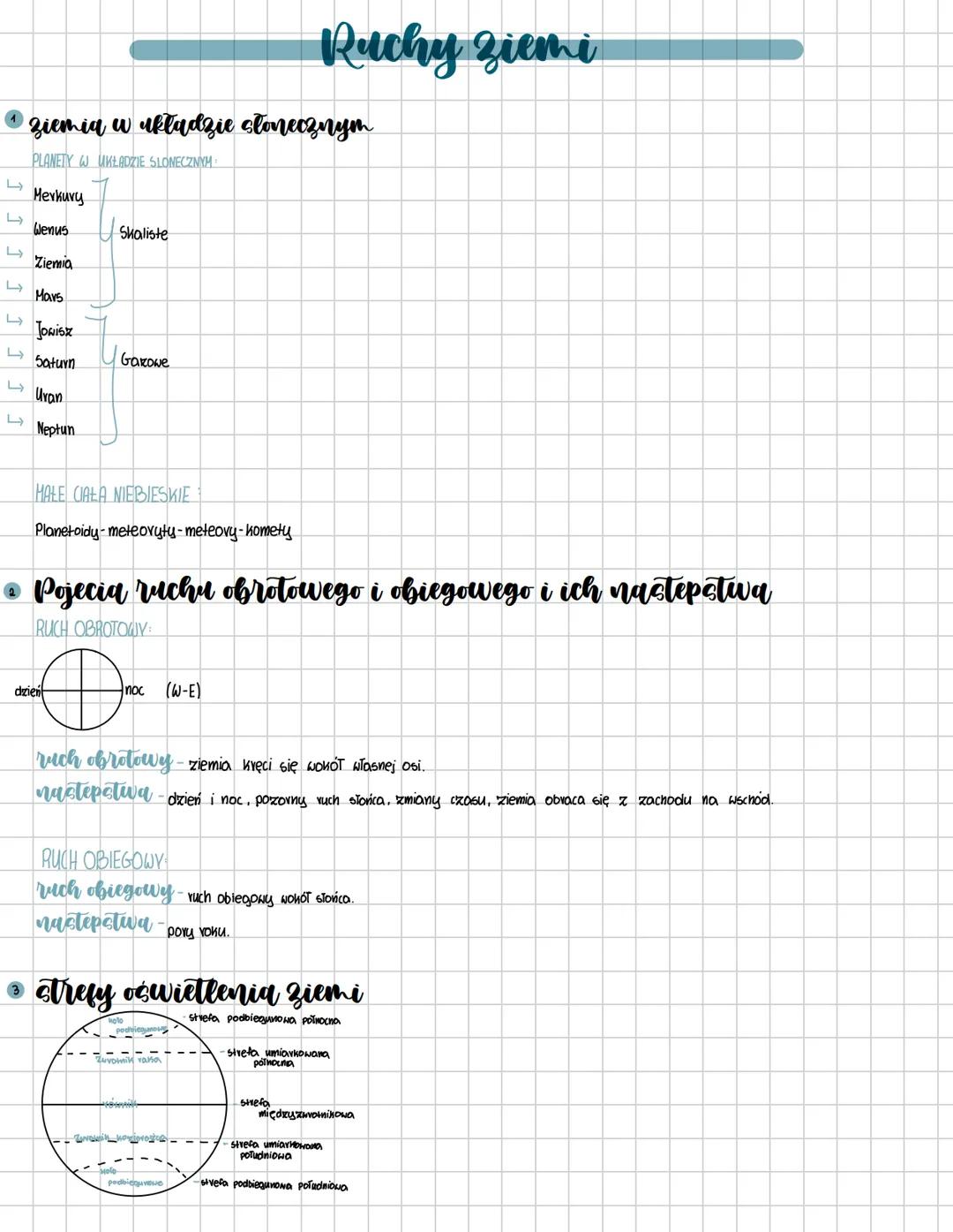 Ruchy ziemi
Ziemia w układzie słonecznym
PLANETY W UKŁADZIE SLONECZNYM
L>
Merkury
L>
Wenus
Skaliste
L
Ziemia
L>
Mars
L
Jowisz
جا
ها
Gazowe
S