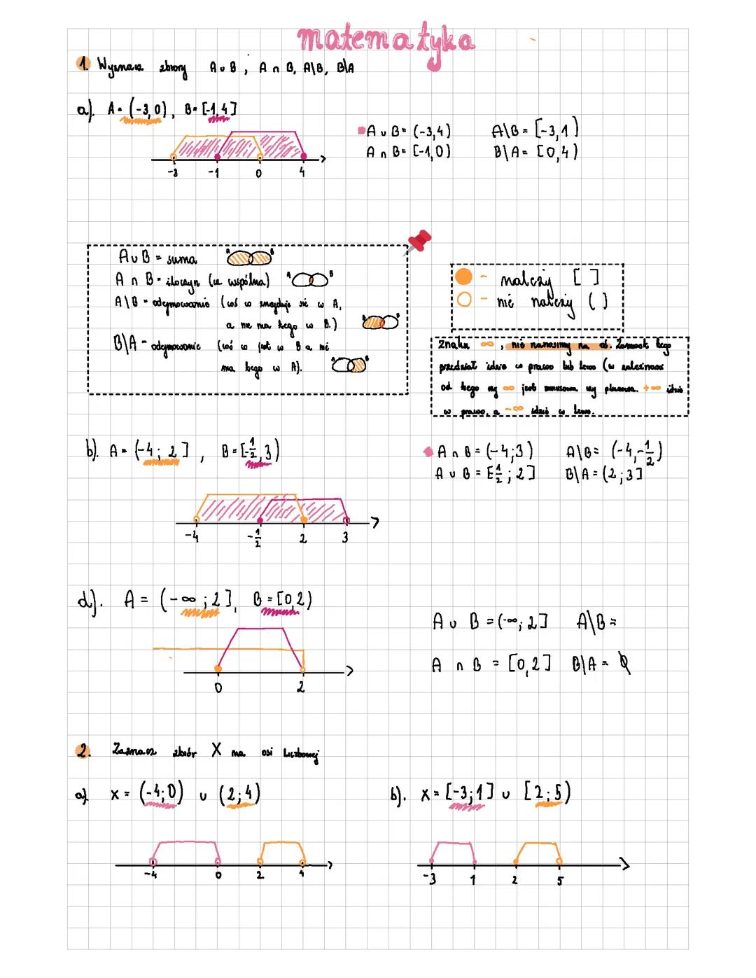 Działania na przedziałach