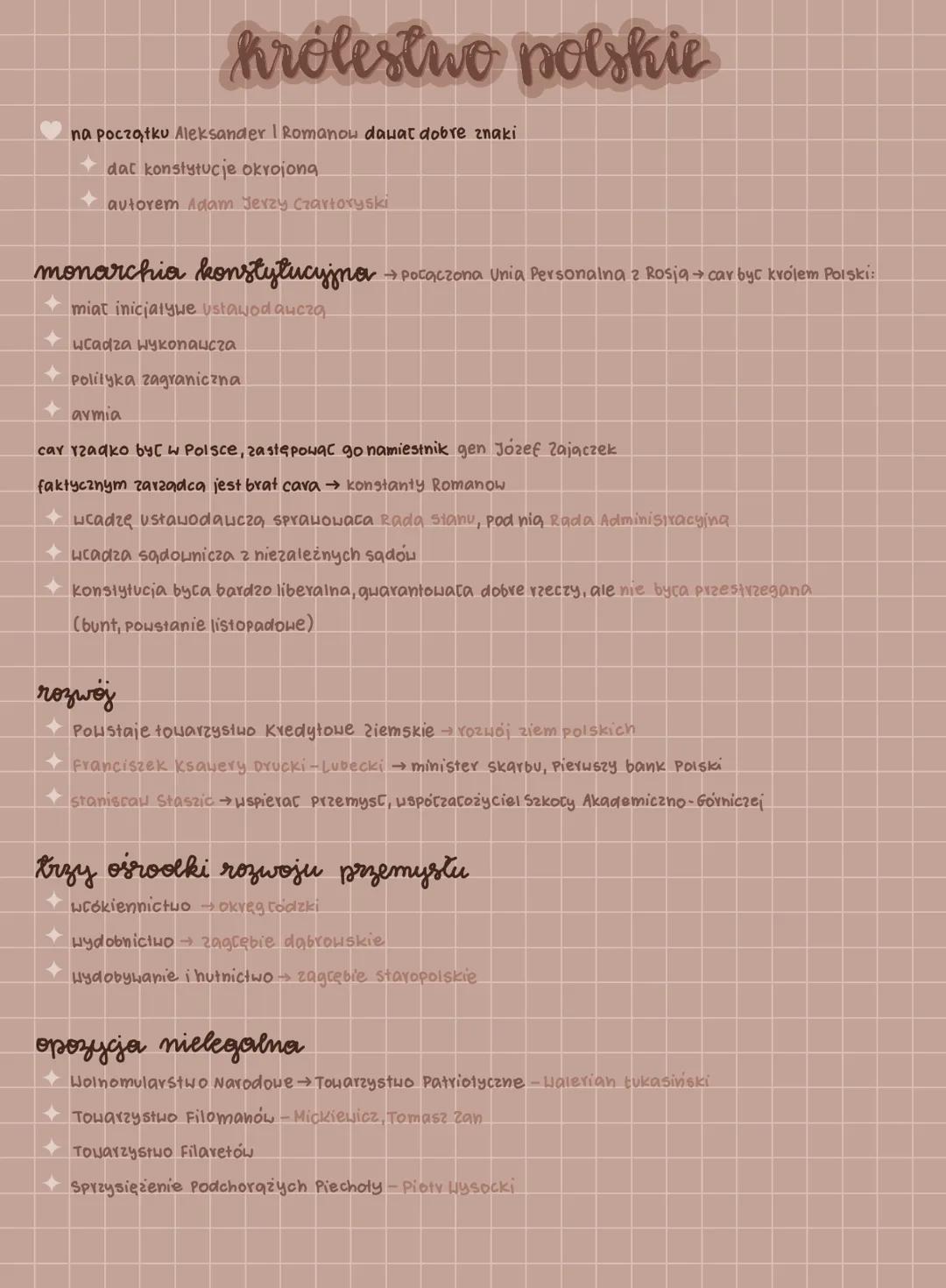 system wiedeński
Po Kongresie wiedeńskim podzielono ziemie Polskie (zlikwidowano księstwo warszawskie - car
Aleksander Romanow
Królestwo Pol