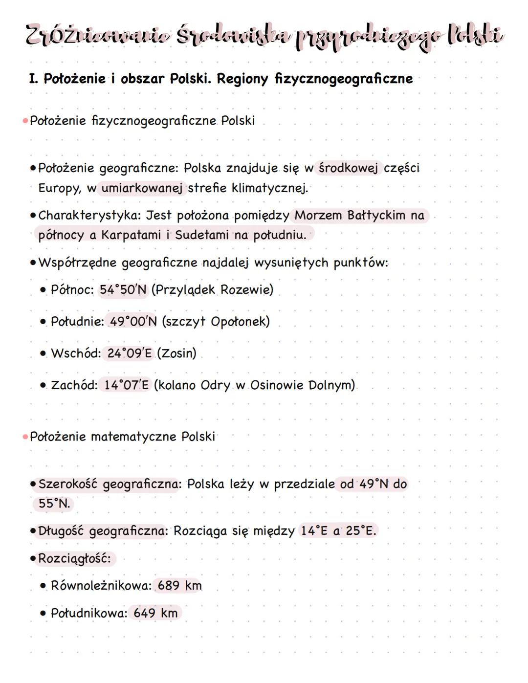 Zróżnicowanie środowiska przyrodniczego Polski