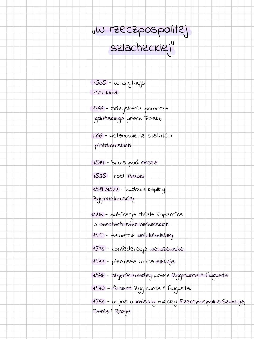 "W rzeczpospolitej
szlacheckiej"
1505-konstytucja
Nihil Novi
1466 - odzyskanie pomorza
gdańskiego przez Polskę
1496 ustanowienie statutów
pi