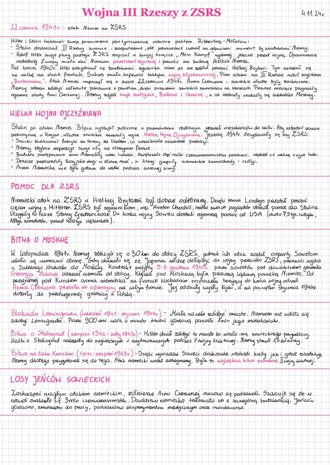 Wojna III Rzeszy z ZSRS
22 сгернса 1941 г atak Niemiec na ZSRS
Hitler i Stalin traktowali swoje porozumienie jako tymczasowe ustalone paktem