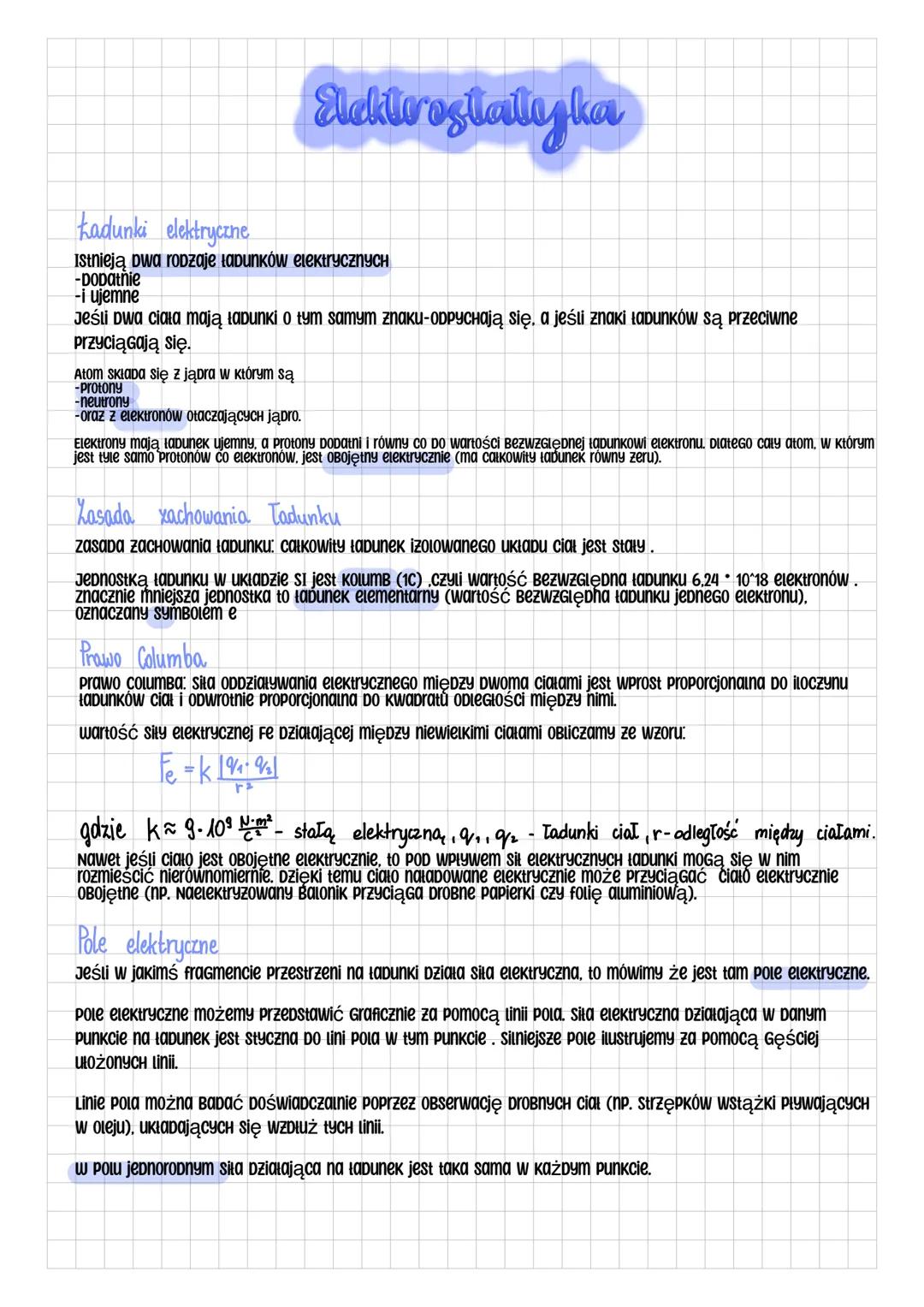 Elektrostatika
kadunki elektryczne
Istnieją dwa rodzaje ładunków elektrycznych
-DODatnie
-i ujemne
Jeśli Dwa ciała mają ładunki o tym samym