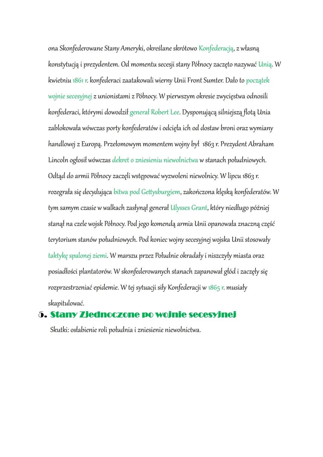 Stany Zjednoczone w XIX wieku
1. Rozwój Stanów Zjednoczonych
Po uzyskaniu niepodległości Stany Zjednoczone zaczęły szybko powiększać swoje t