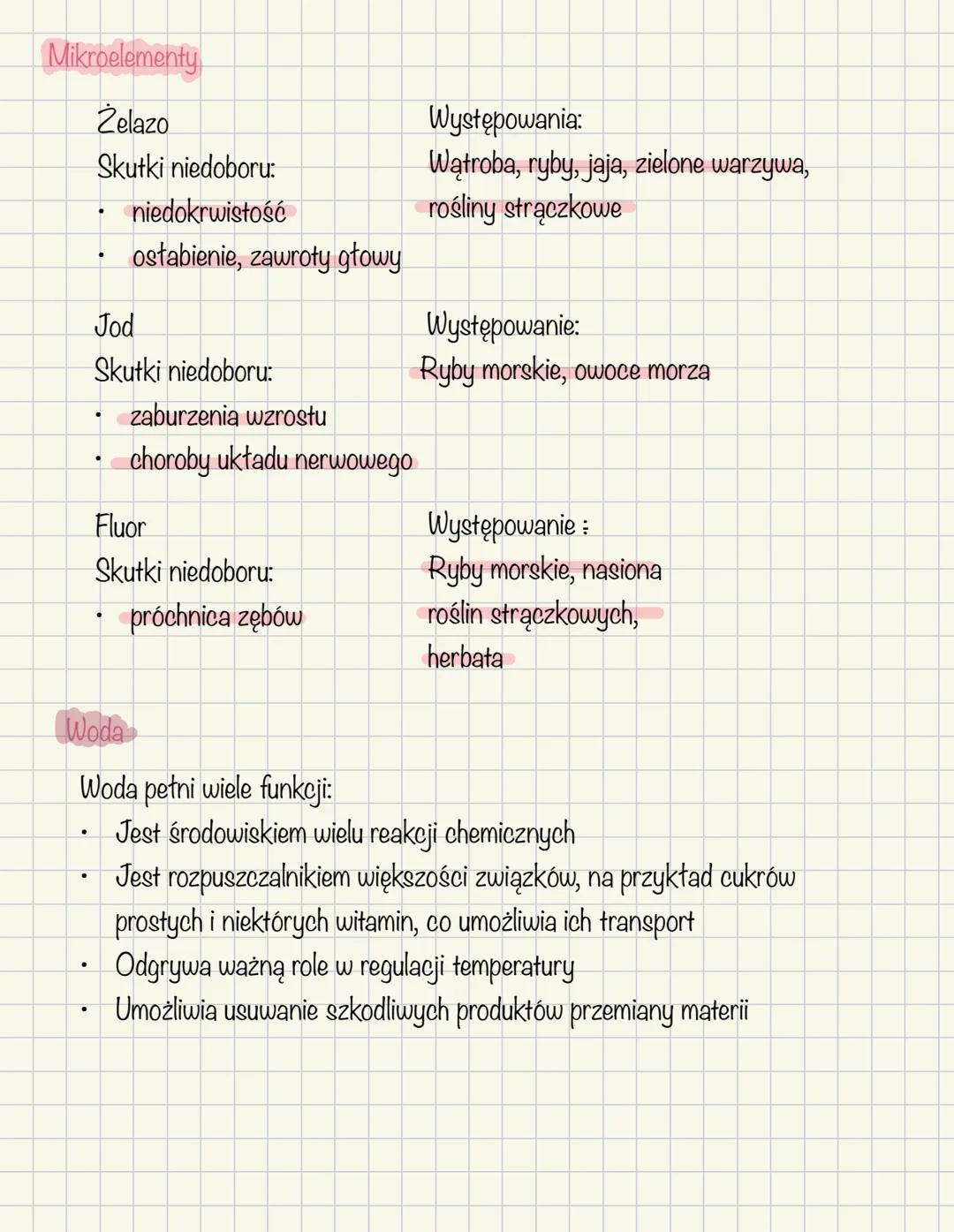 Witaminy, sole mineralne i
Witaminy
woda
Witaminy to związki, które musza być dostarczane z pożywieniem, ponieważ nasz
organizm w większości