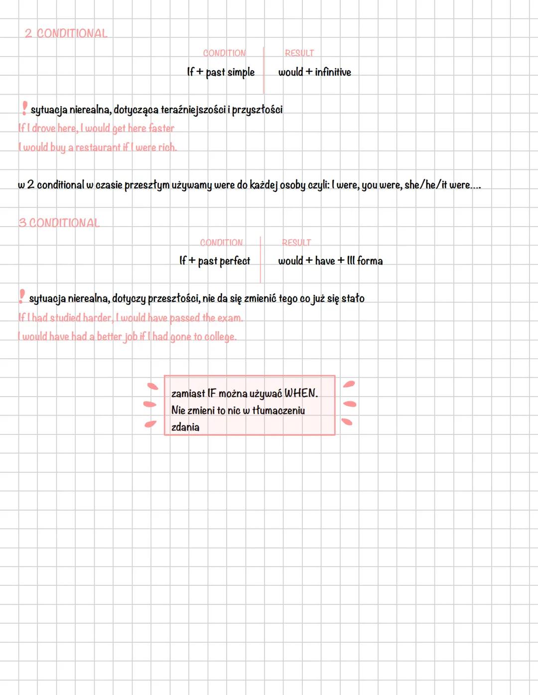 O CONDITIONAL
Conditionals
CONDITION
RESULT
if + present simple present simple
realna sytuacja, której skutek zawsze jest taki sam, cos ogól