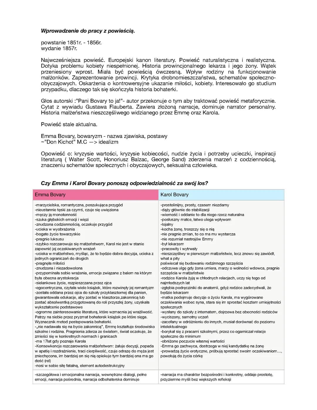 „Pani Bovary” G.Flaubert