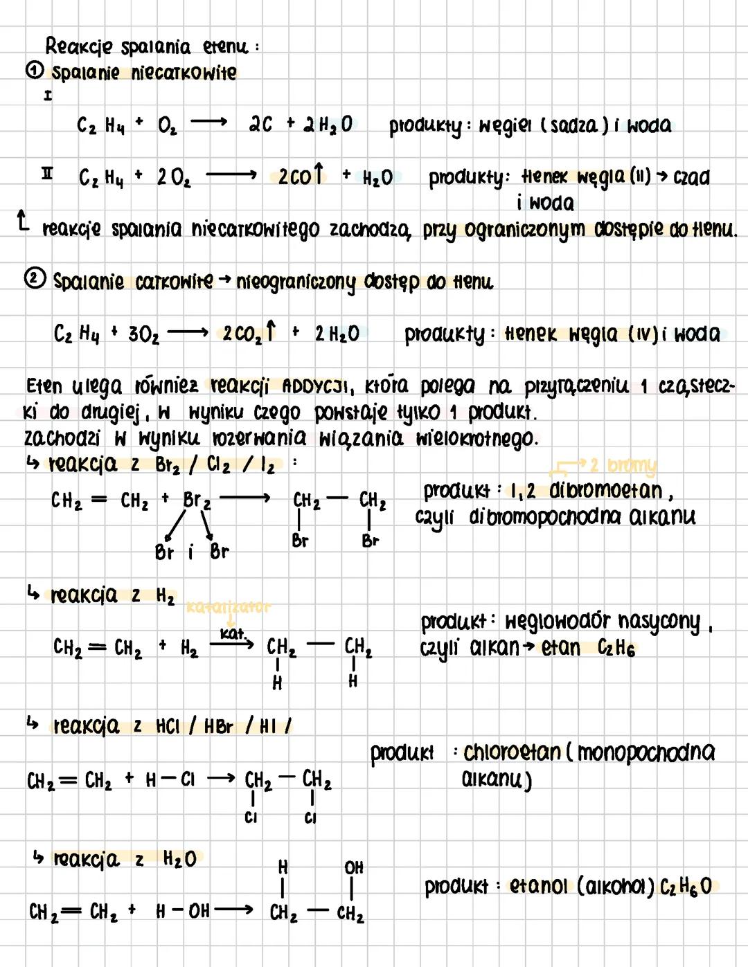 Alkeny - reakcja addycji i polimeryzacji