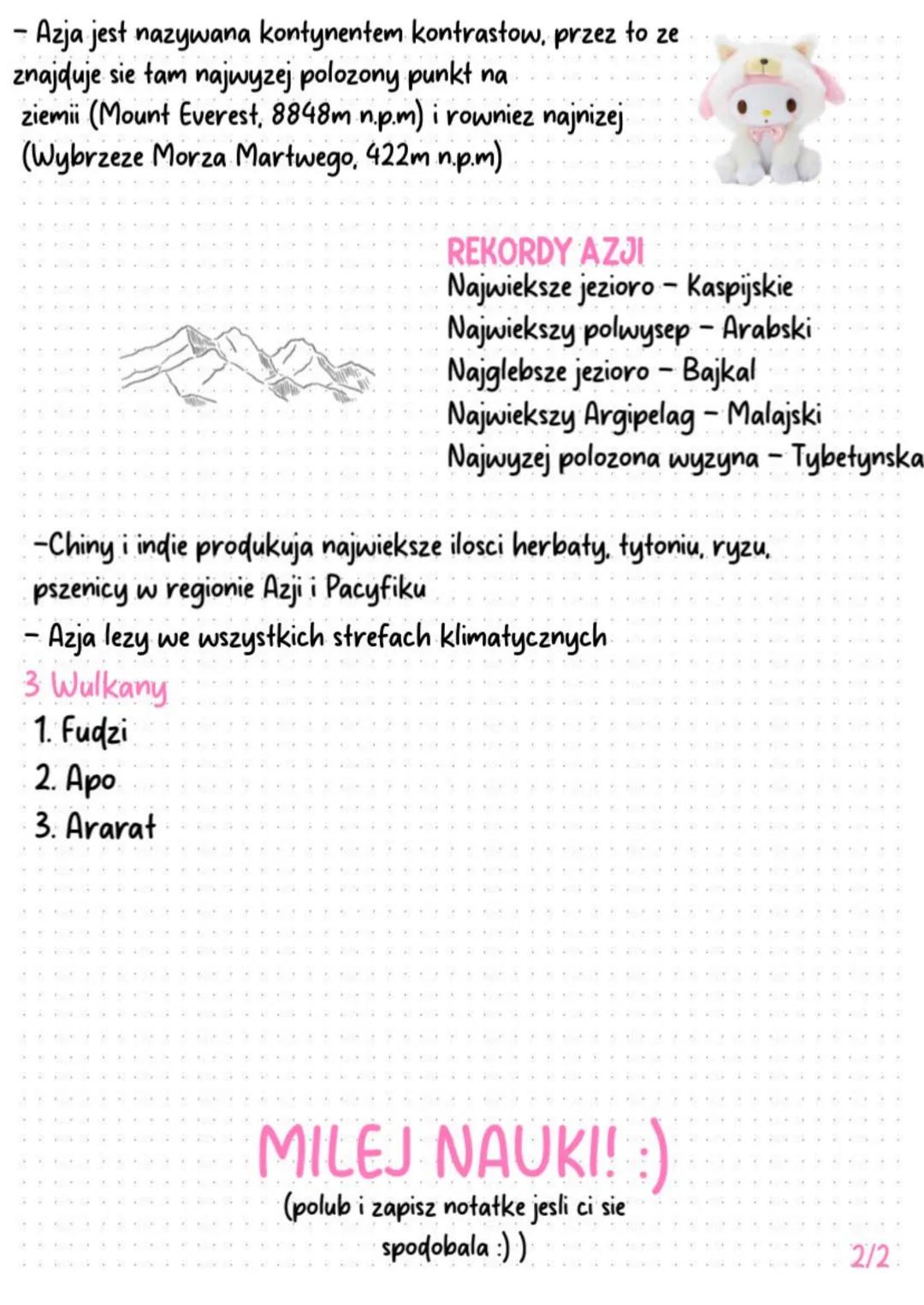 arja
UWAGA: w wiekszosci podaje tylko
np. 3 przyklady, ale jest ich wiecej!
3 Rzeki
1. Lena
2. Xi jiang
3. Amur
3 Oceany
1. Spokojny
2. Indy