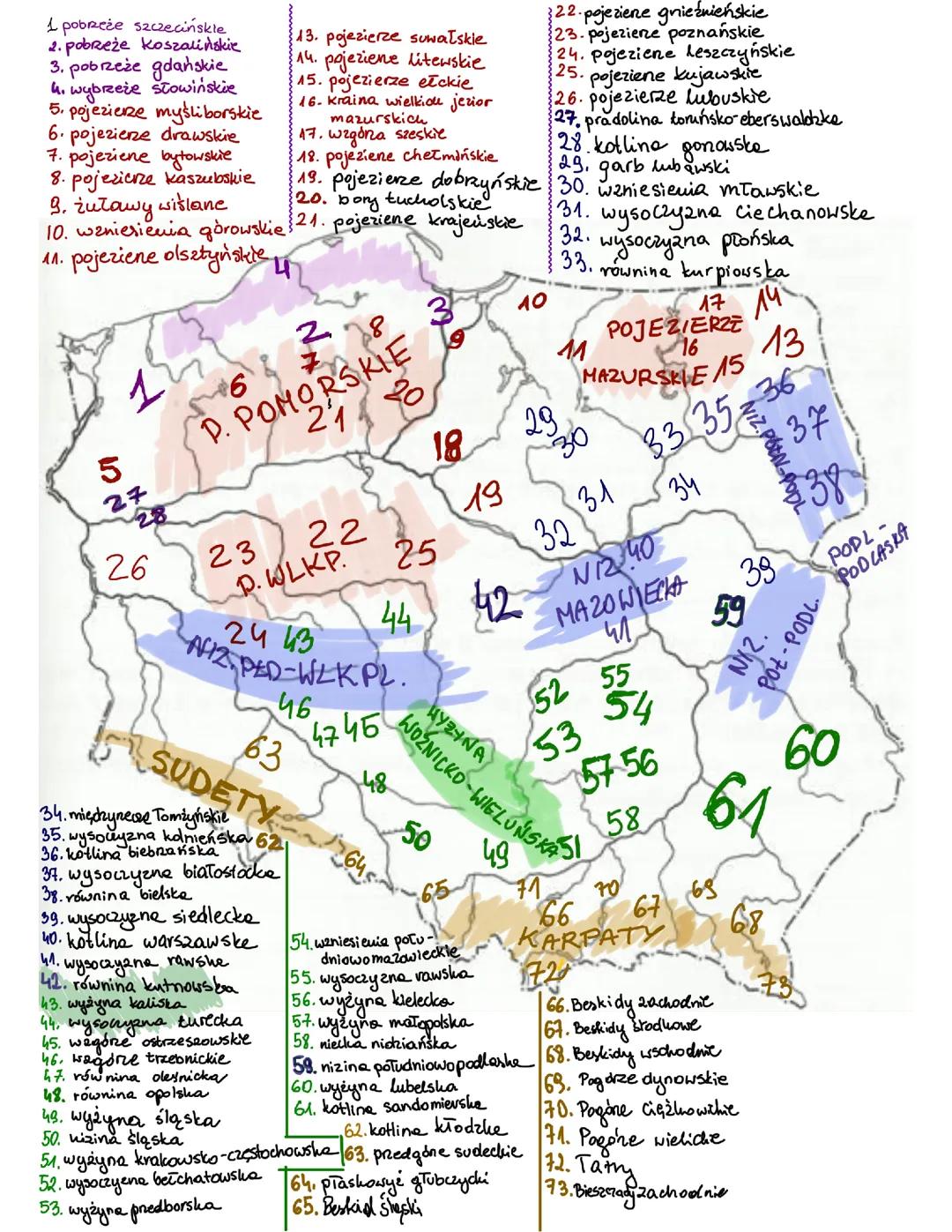 Krainy geograficzne Polski