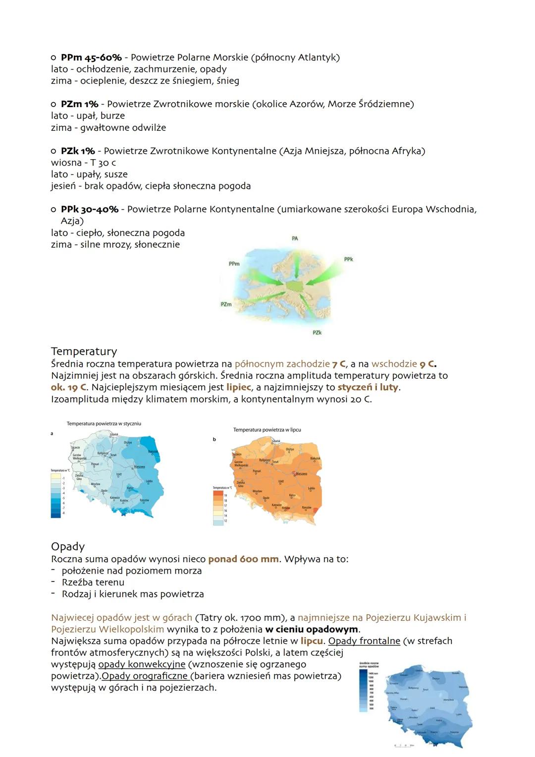 Klimat Polski
Polska ma klimat umiarkowany ciepły przejściowy (klimat morski, a klimat kontynentalny).
Przejściowość wynika z usytuowania Po