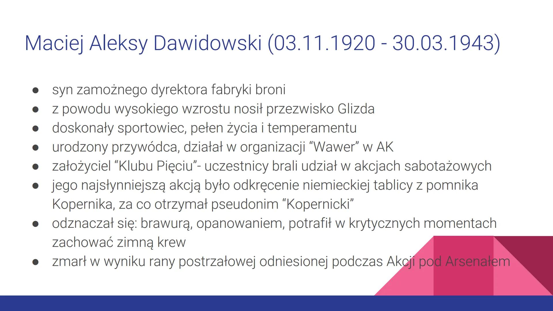 # “KAMIENIE NA SZANIEC”
ALEKSANDER KAMIŃSKI # GENEZA
Utwór powstał w oparciu o pamiętnik Zośki - Tadeusza Zawadzkiego. Poza
tym Aleksander