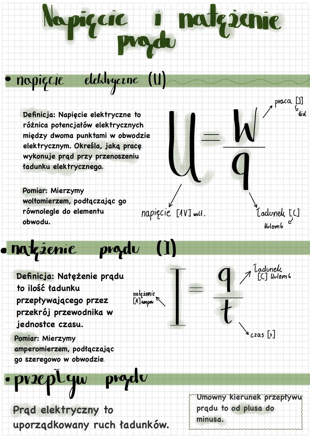 Napięcie natężenie
prąde
• nopięcie elektryczne (U)
Definicja: Napięcie elektryczne to
różnica potencjałów elektrycznych
między dwoma punkta