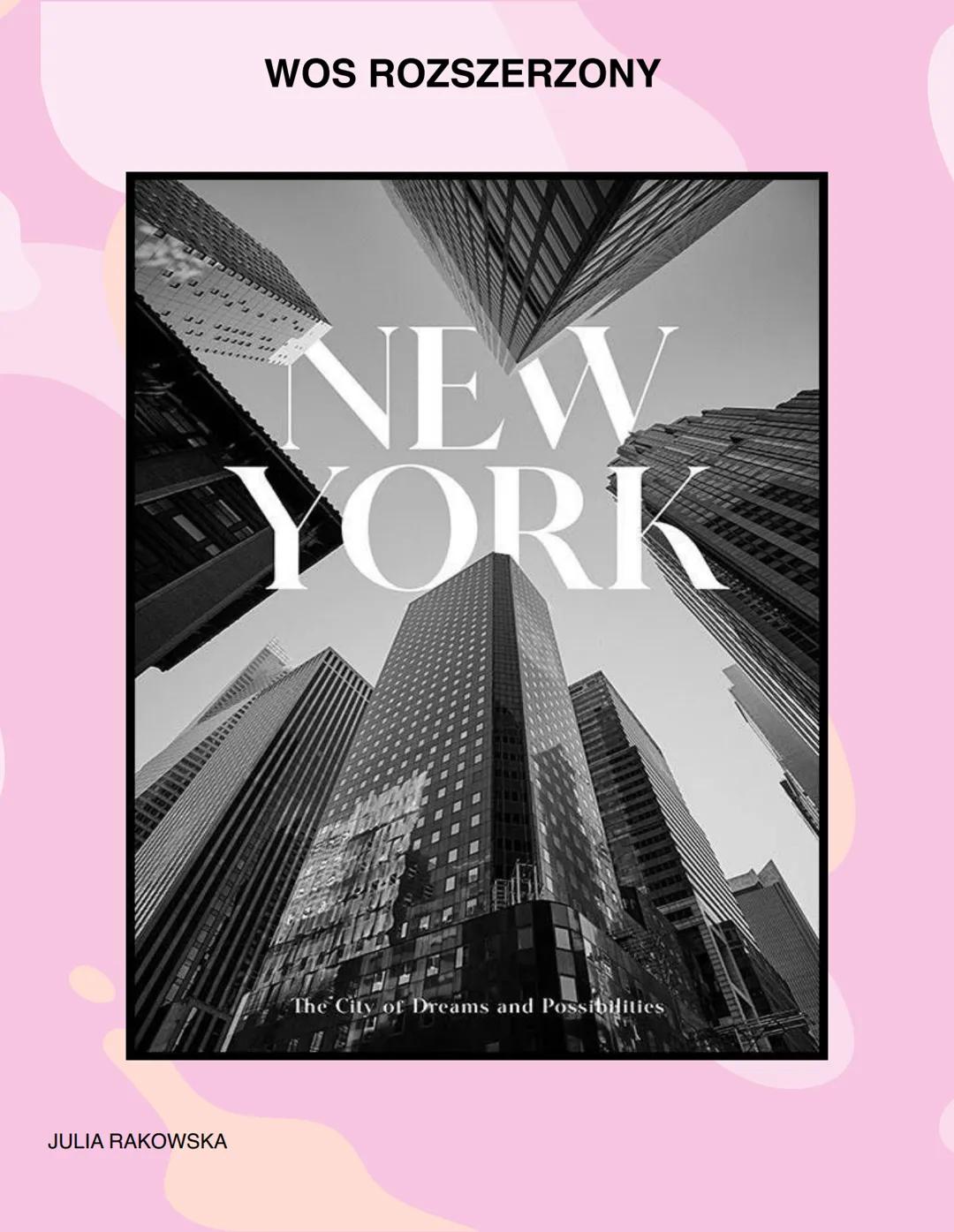 JULIA RAKOWSKA
WOS ROZSZERZONY
NEW
YORK
The City of Dreams and Possibilities ISTOTA POLITYKI
Polityka - to działania związane z funkcjonowan