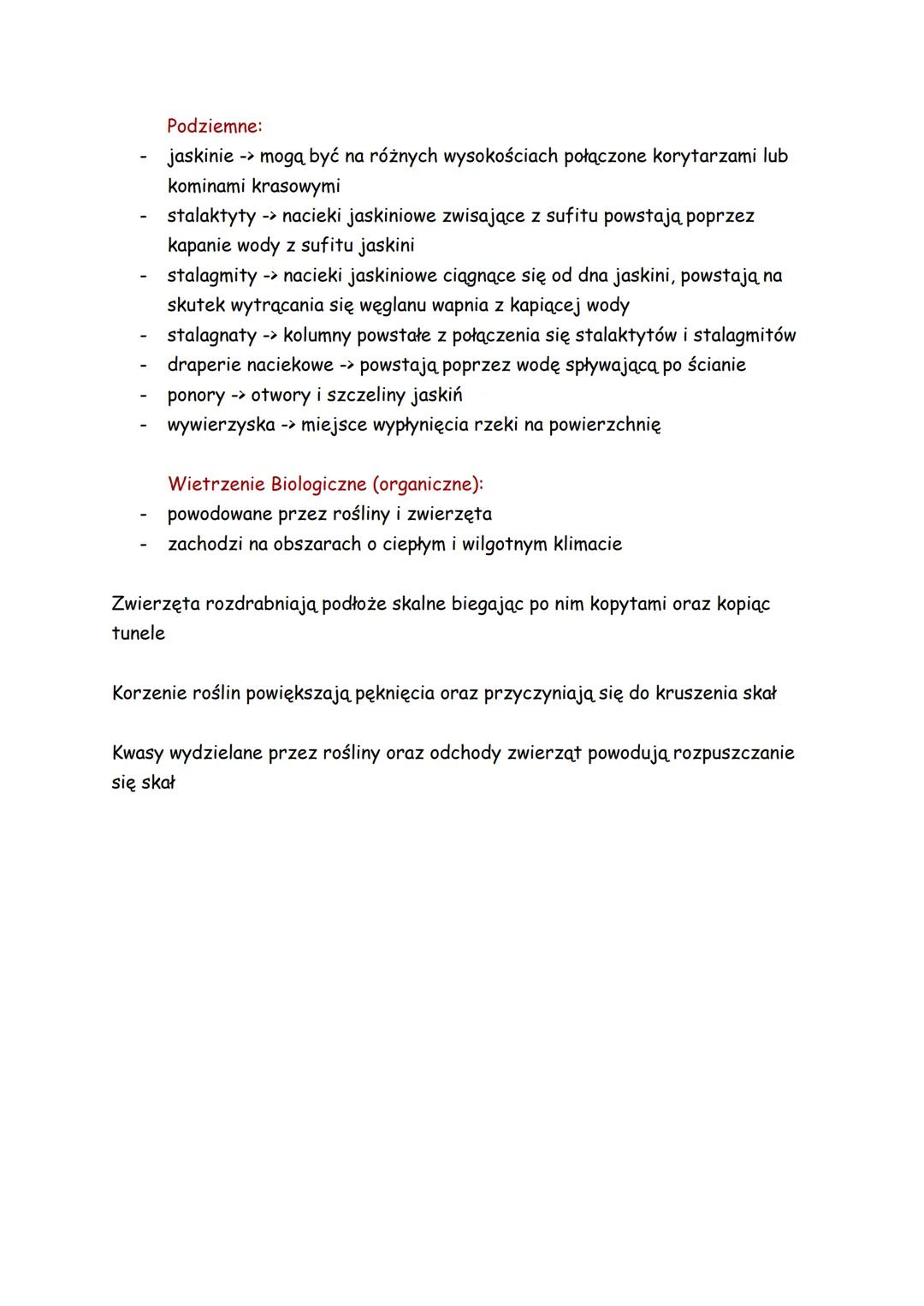 # Wietrzenie
Wietrzenie polega na niszczeniu skał pod wpływem zmian temperatury powietrza,
wody oraz organizmów
Typy wietrzenia:
- wietrze