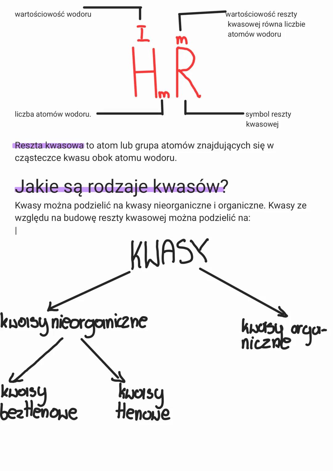 # Wzory i nazwy kwaSÓN
Jak rozpoznać kwasy w pracowni
chemicznej?
W pracowni chemicznej obecność kwasu można wykryć za pomocą
wskaźników n