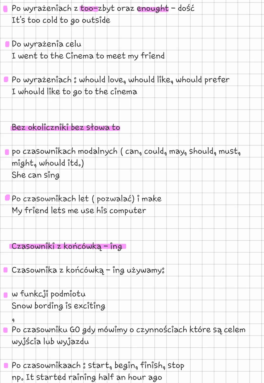Gerund and Infinitive
Bez okoliczniki piszemy ze słowem TO po czasownikach:
advise- radzić
agree - zgadzać się
decide - decydować / postano