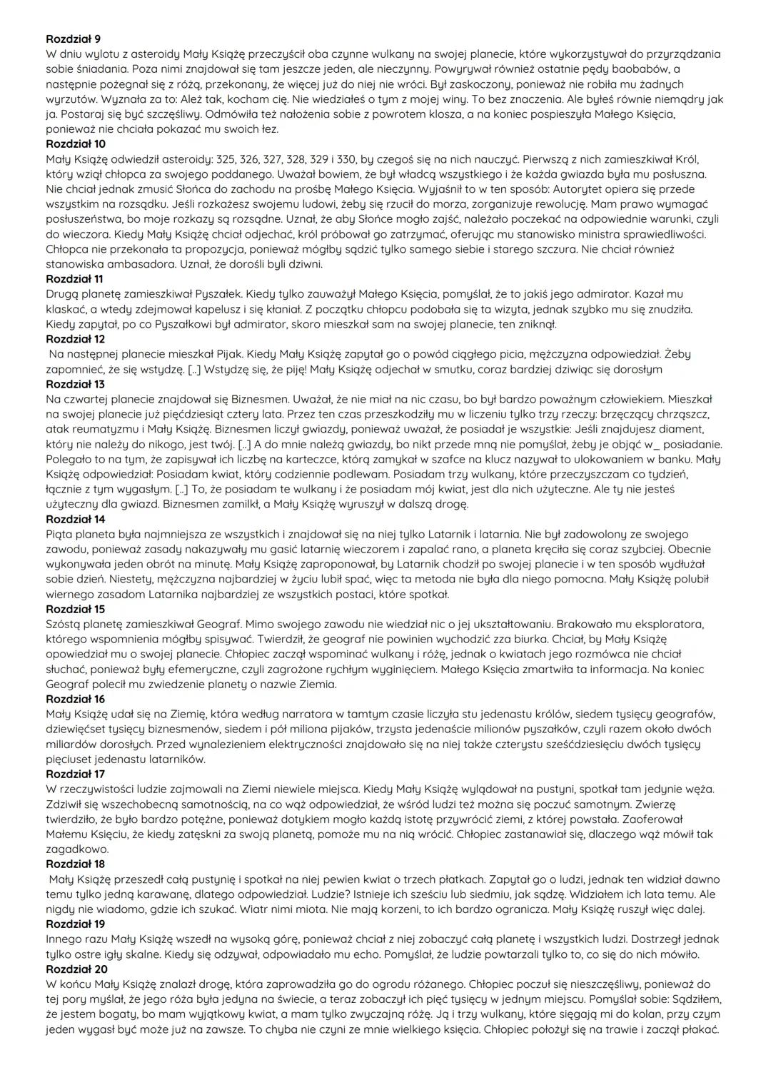 # Maty książe
Antoine de saint-Exupéry
CZAS AKCJI
Akcja właściwa utworu rozgrywa się na przestrzeni około dziesięciu dni, prawdopodobnie w