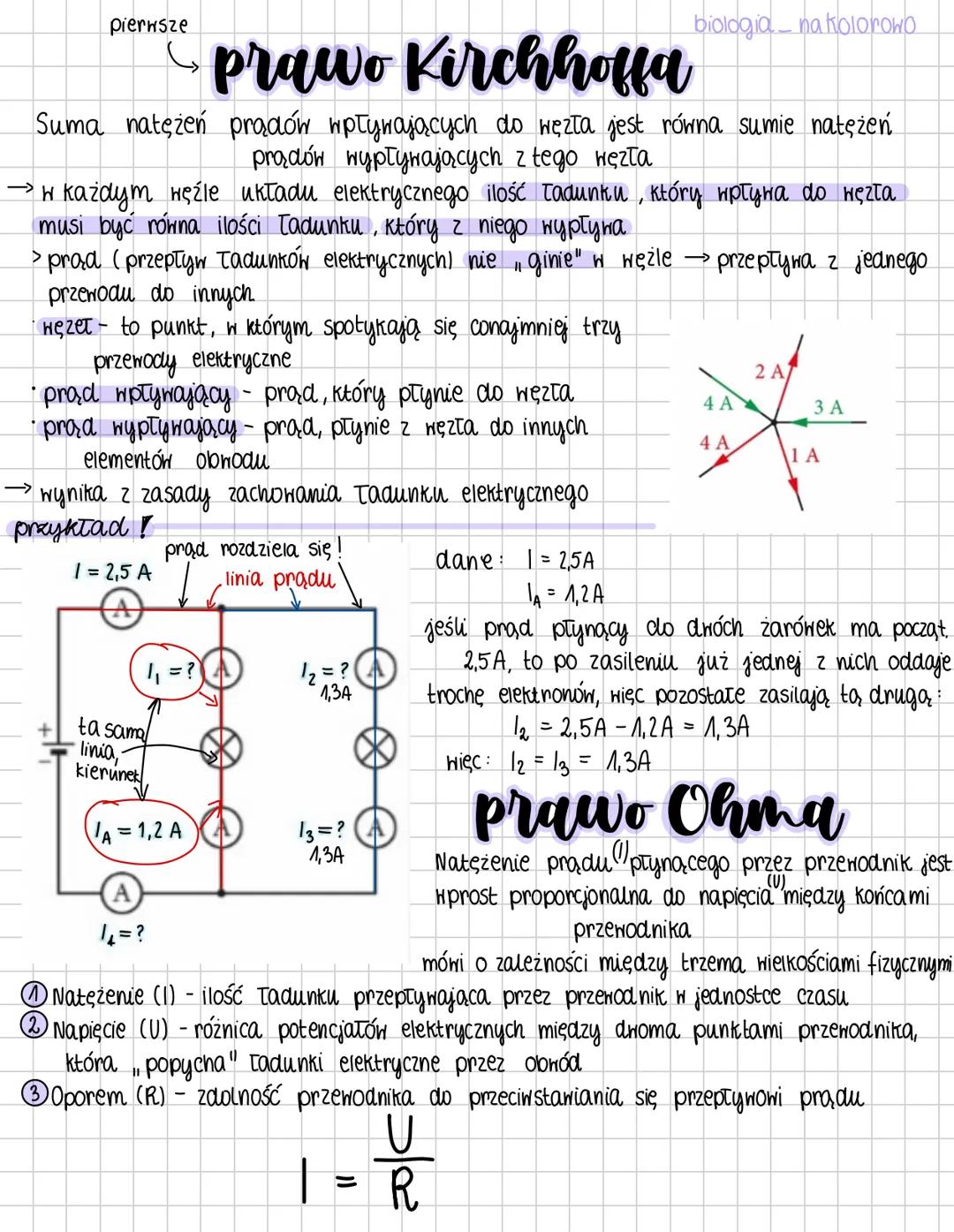 obwody elektryczne
prad elektryczny
biologia na kolorowo
biologia na
Kolorono
to uporządkowany ruch tadunków elektrycznych (gt. e-) w przewo