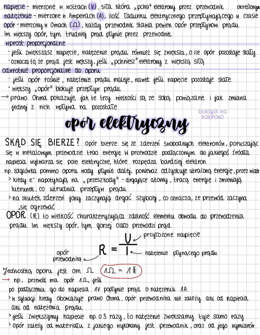obwody elektryczne
prad elektryczny
biologia na kolorowo
biologia na
Kolorono
to uporządkowany ruch tadunków elektrycznych (gt. e-) w przewo