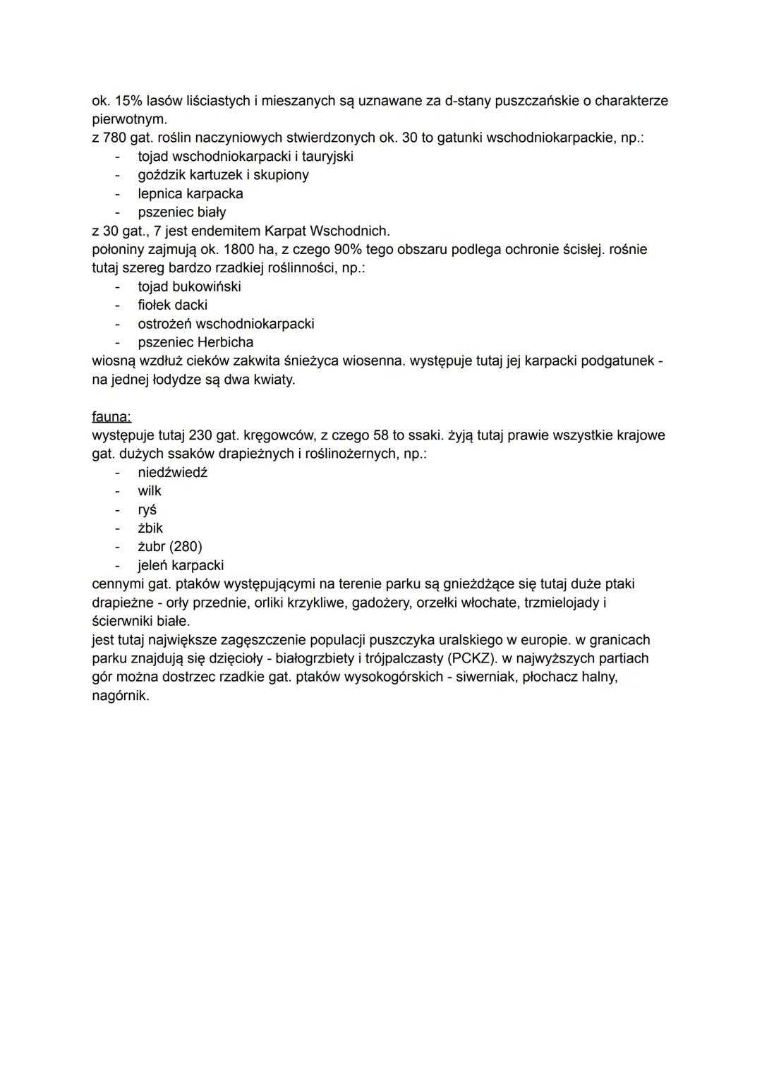 park narodowy to obszar odznaczający się szczególnymi wartościami przyrodniczymi,
kulturowymi, naukowymi, społecznymi i edukacyjnymi, o powi