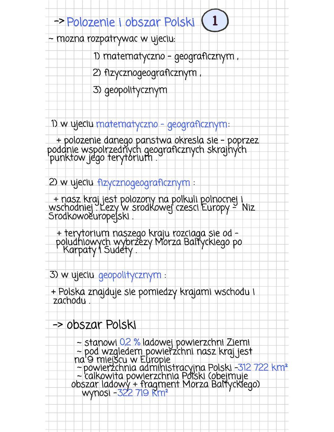 Położenie i obszar Polski. Regiony fizycznogeograficzne.