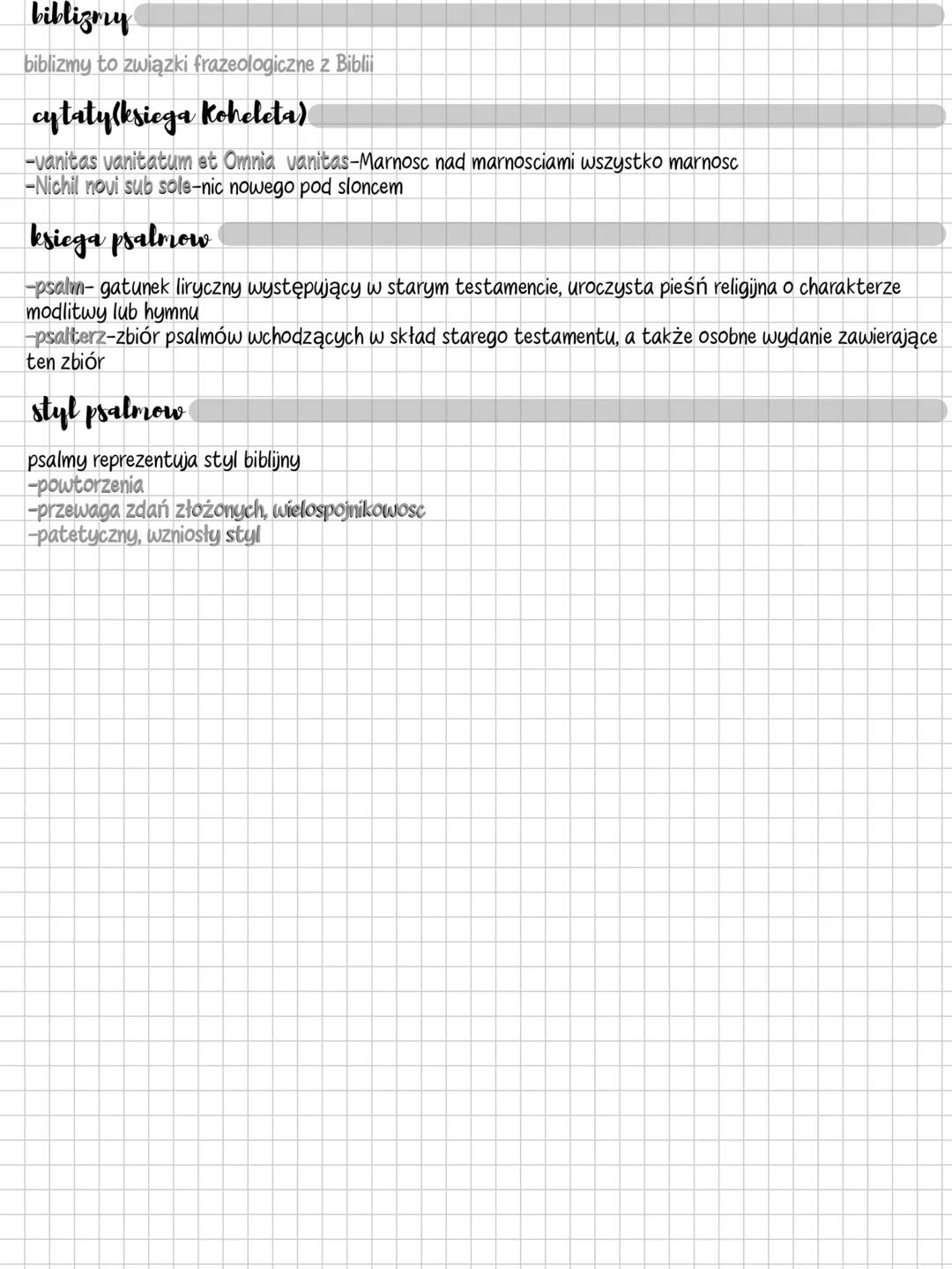 Biblia
-swieta ksiega dla wyznawcow judaizmu (stary testament), chrzescijan(stary i nowy
testament)
-dzielo literackie:przypowiesc,psalm
tem