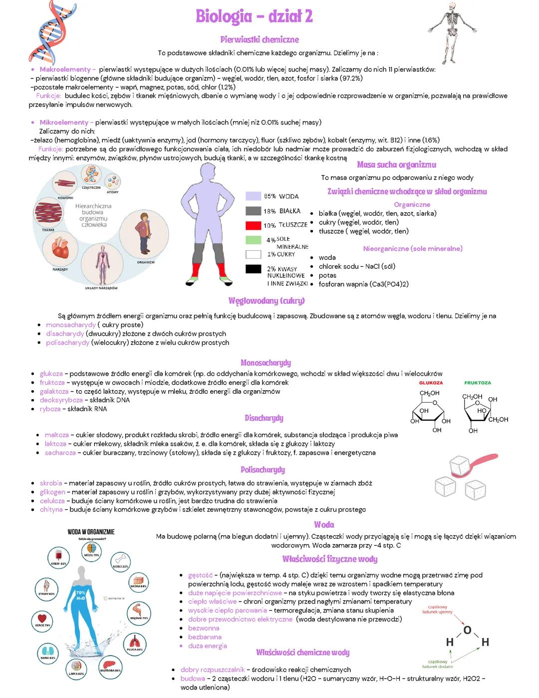 Biologia - chemiczne podstawy życia