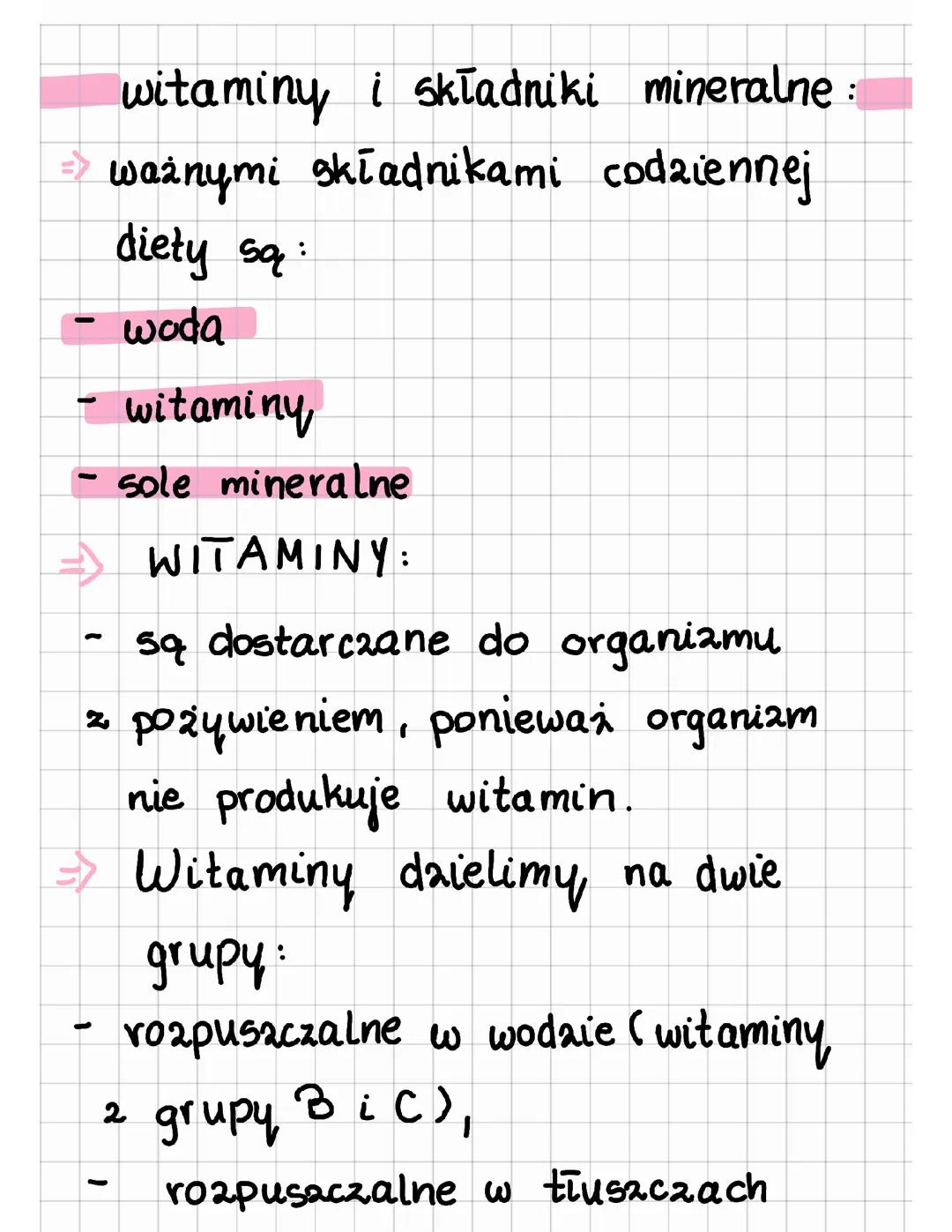 Witaminy i składniki mineralne w biologii dla klasy 7