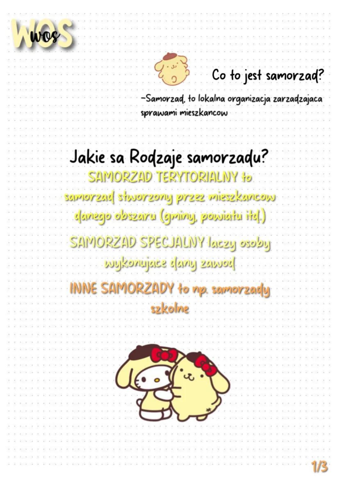 4
Kwas
Co to jest samorzad?
-Samorzad, to lokalna organizacja zarzadzajaca
sprawami mieszkancow
Jakie sa Rodzaje samorzadu?
SAMORZAD TERYTOR