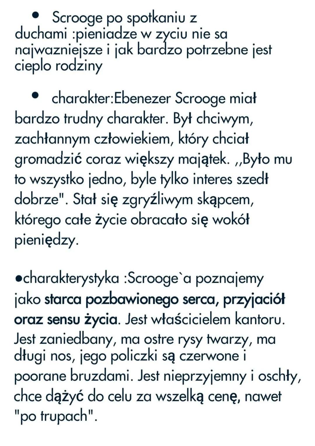 J.Polski opowiesc wigilijna
Ebenezer Scrooge jest głownym
bohaterem lektury
I.Polski
Opowiesc wigilijna
J.Polski
Opowiesc wigilijna
• bohate