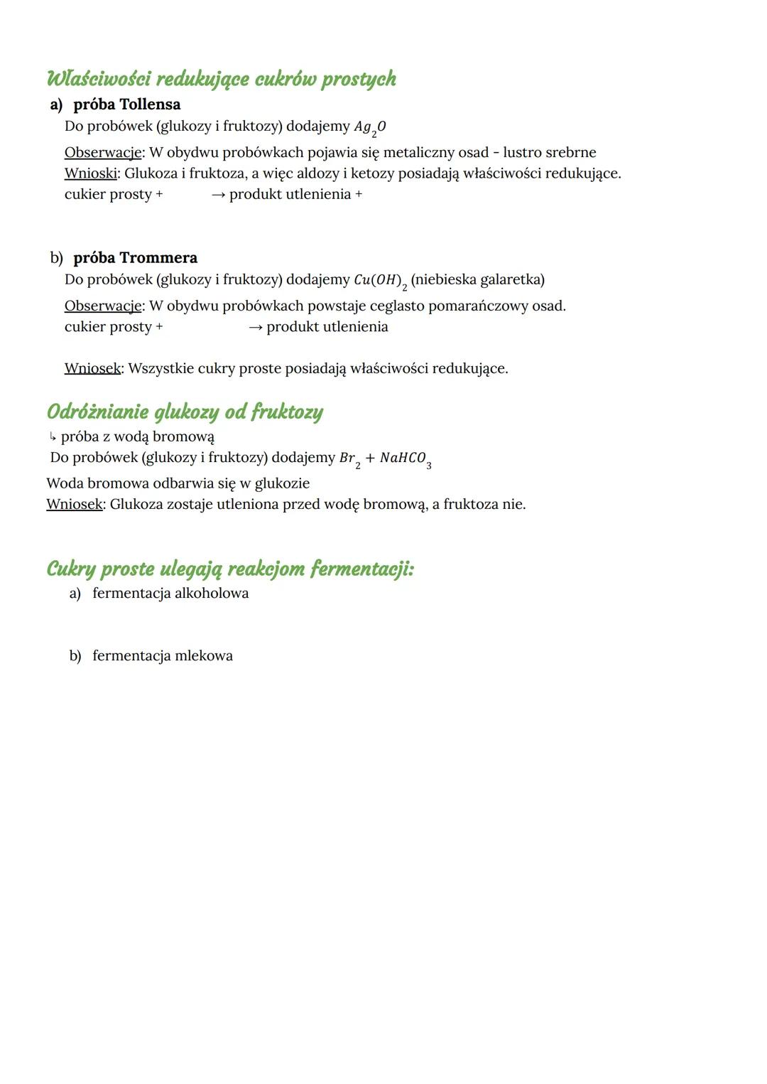 monosacharydy
(proste)
- glukoza (aldoza)
-fruktoza (ketoza)
Cukry (węglowodany)
disacharydy
(dwucukry)
- sacharoza
- laktoza
- celobioza
-