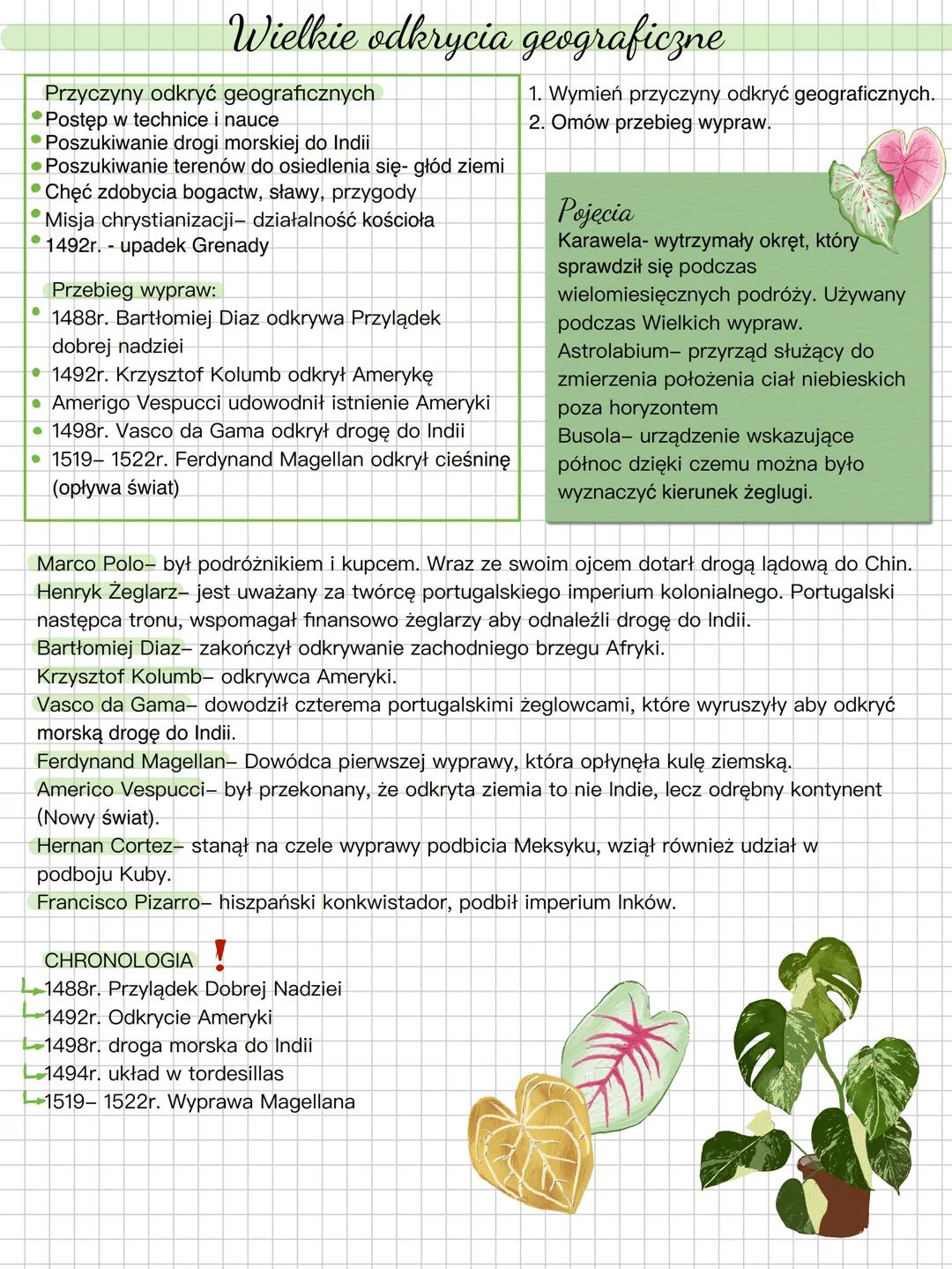 .
Wielkie odkrycia geograficzne
Przyczyny odkryć geograficznych
Poszukiwanie drogi morskiej do Indii
Postęp w technice i nauce
Poszukiwanie