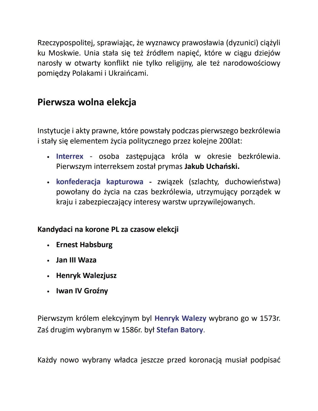 Podział społeczny ludności
Społeczeństwo państwa polsko-litewskiego w XVI w. miało charakter
stanowy. Składało się z czterech stanów społecz
