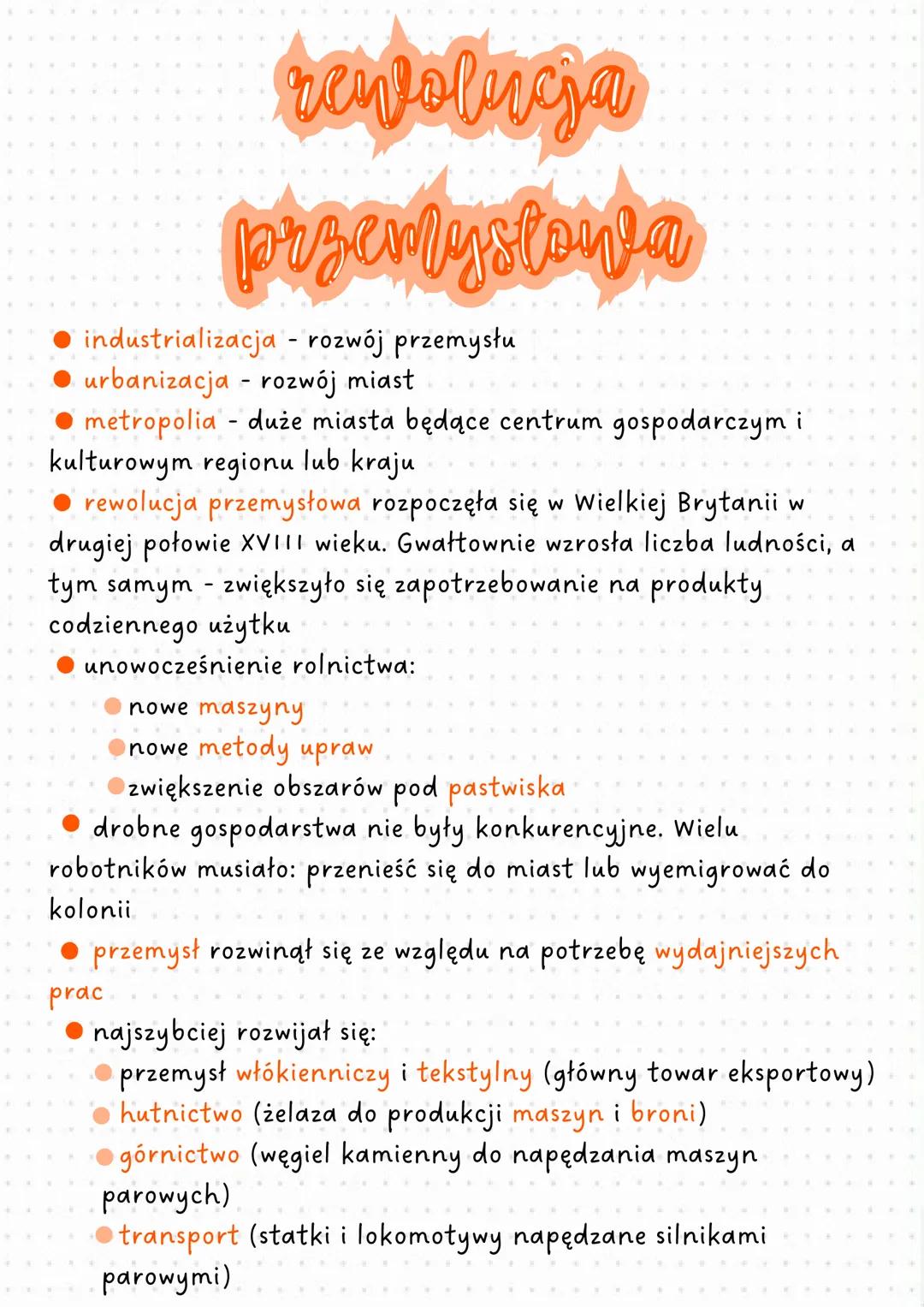 M
H
M
•
•
tajoligo
pigudgatavo
industrializacja - rozwój przemysłu
● urbanizacja - rozwój miast
metropolia - duże miasta będące centrum gosp