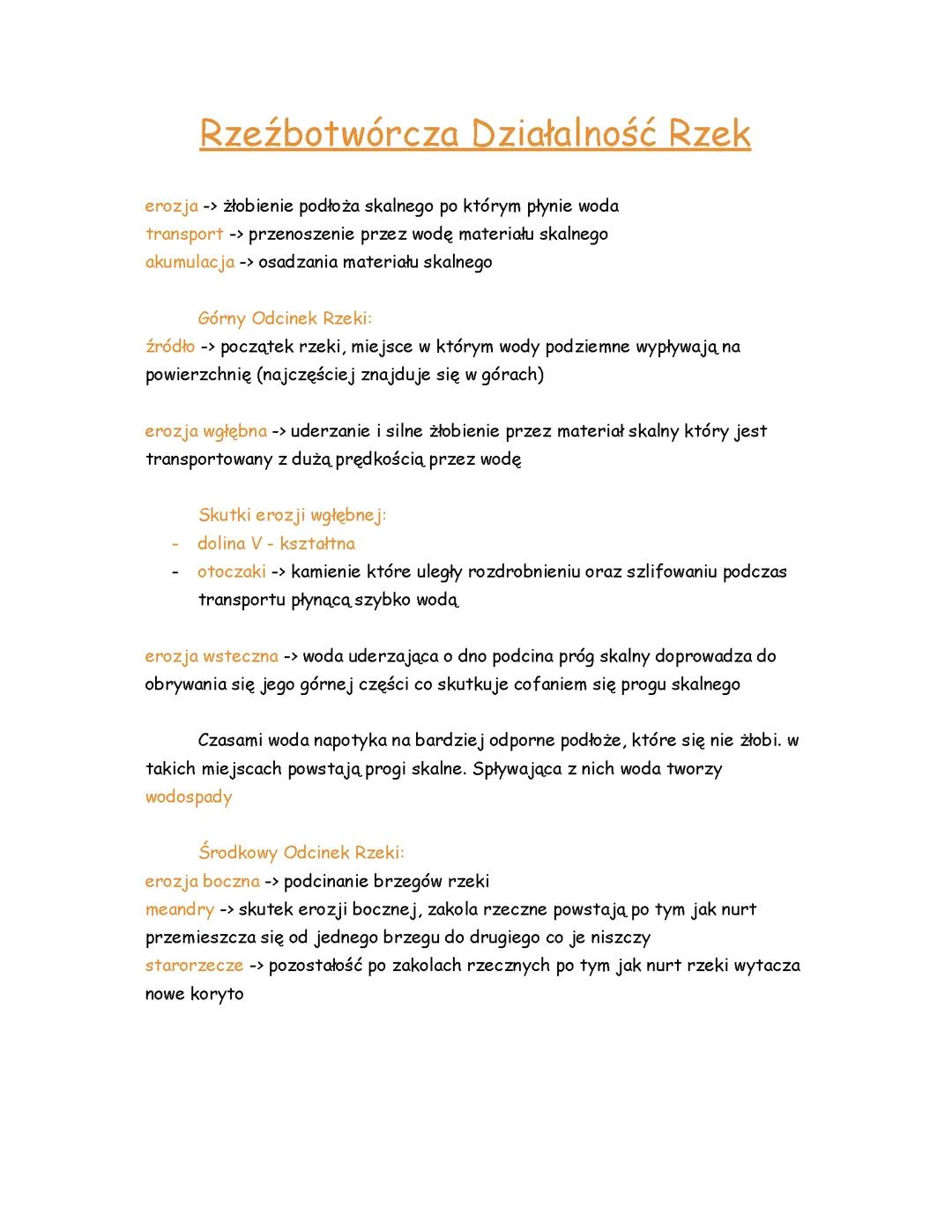 Rzeźbotwórcza działalność rzek