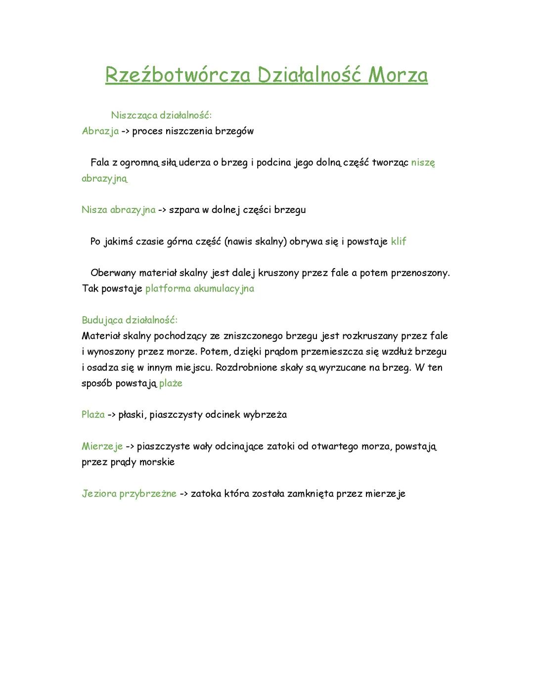 Rzeźbotwórcza działalność morza