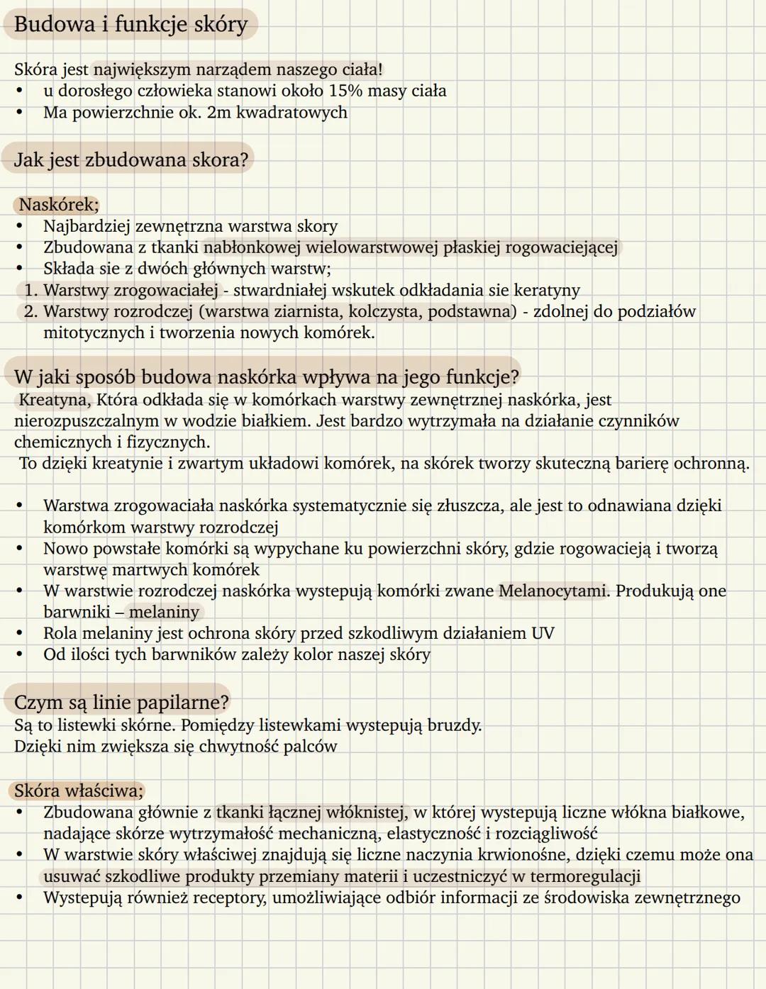 Budowa i funkcje skóry