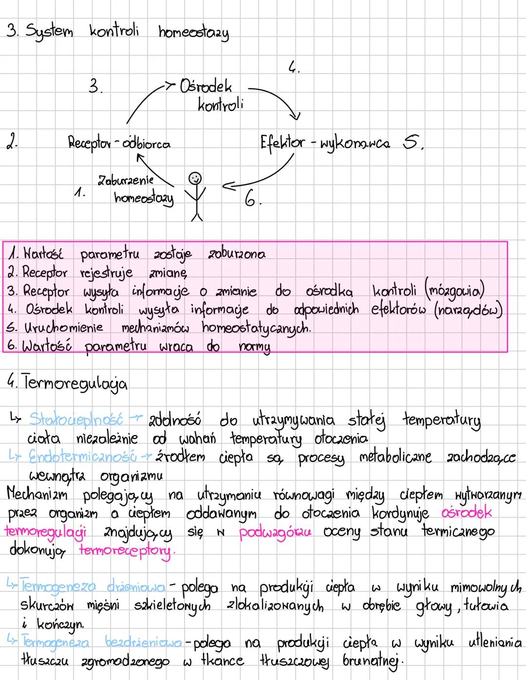(jest to zdolność organizmu do utrzymywania równowagi poprzez regulowanie
parametrów wewnętrznych organizmu
homeostaza
- za jest to zdolność