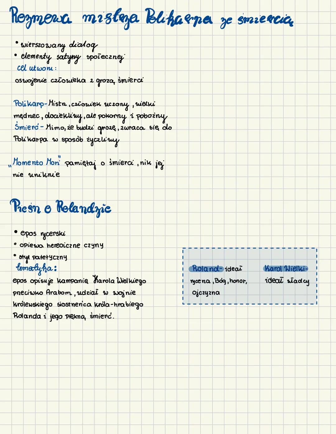 ŚREDNIOWIECZE
pojęcia
• teocentryzm Bog w centrum uwagii, najwyższą wartość
• momento mon pamiętaj o śmierci
•dualizm dwie przeciwstawne sfe