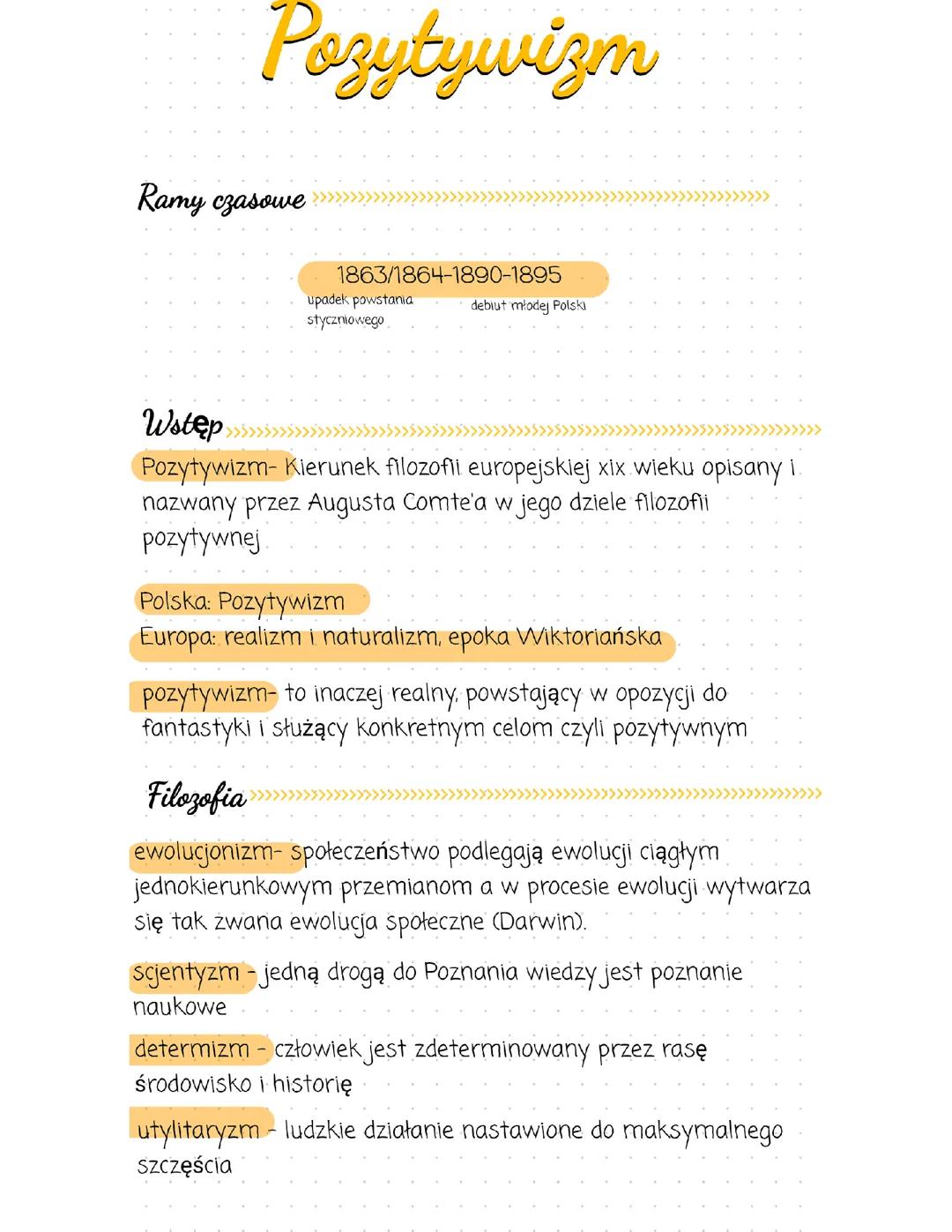 Pozytywizm wstęp do epoki