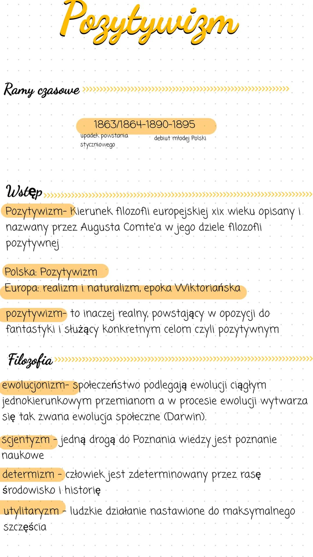 Pozytywizm
Ramy czasowe
1863/1864-1890-1895
upadek powstania
styczniowego
debiut młodej Polski
Wstęp>>>>>>
Pozytywizm- Kierunek filozofii eu