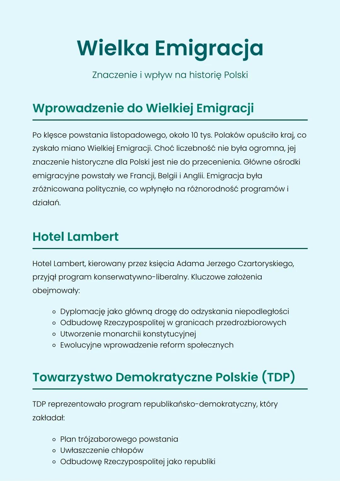 Wielka Emigracja
Znaczenie i wpływ na historię Polski
Wprowadzenie do Wielkiej Emigracji
Po klęsce powstania listopadowego, około 10 tys. Po