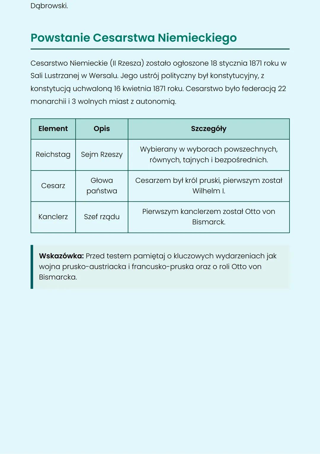 # Zjednoczenie Niemiec
Proces zjednoczenia pod przewodnictwem Prus
## Dążenie Prus do zjednoczenia
Prusy, pod przewodnictwem króla Wilhel
